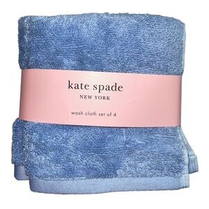 Kate Spade Washcloths Dusty Blue Set of 4 NWT